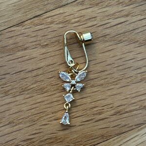 Elegant Gold and Silver Butterfly Fake Belly Button Ring